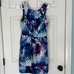 Amanda Uprichard Blue and Pink Abstract Dress